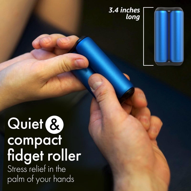 ONO Roller  Handheld Fidget Toy for Adults  Help Relieve Stress Anxiety Tension  Promotes Focus Clarity  Compact Portable Design Sapphire Full Size  Aluminum - Image 3