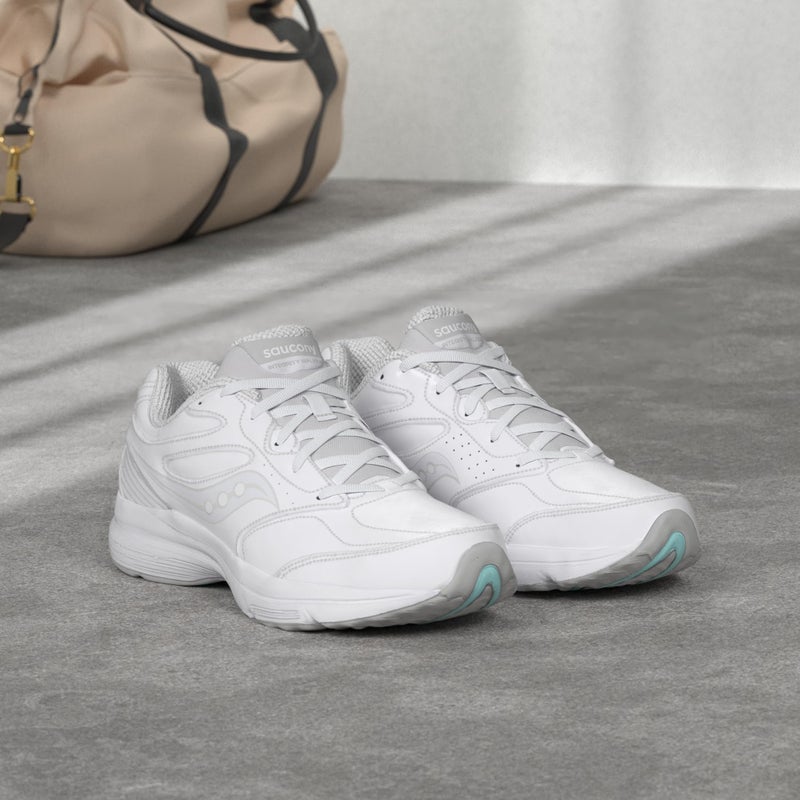 saucony حذاء المشي للنساء من ساكوني إنتيغريتي ووكر 3، أبيض، 8 ضيق - Image 2