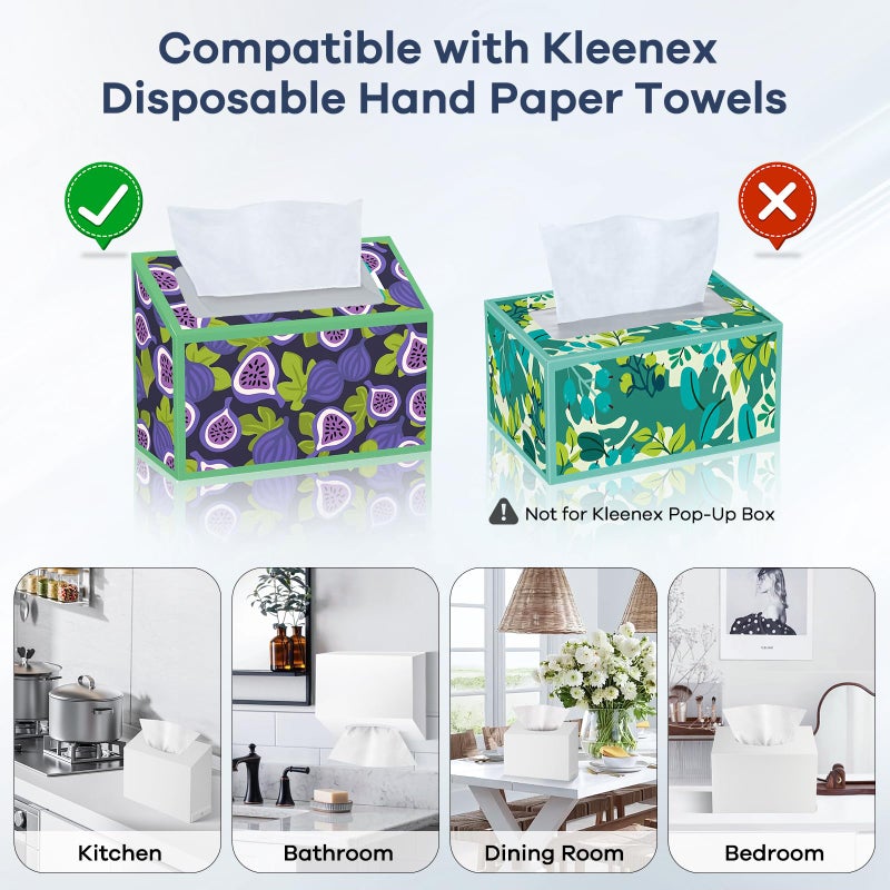 TAINESS Acrylic Hand Towel Box Cover Compatible with Kleenex Disposable Hand Towels Wall-Mounted Paper Towel Dispenser Suitable for Tabletop, Bathroom, Car, and Office Use Valentine's Day Gifts (White) - Image 5