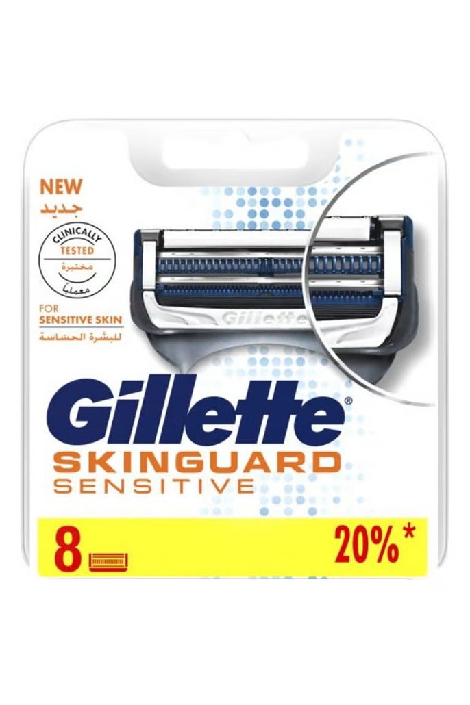 رؤوس شفرات بخاصية سكين جارد للحلاقة للرجال من جيليت، 8 قطع