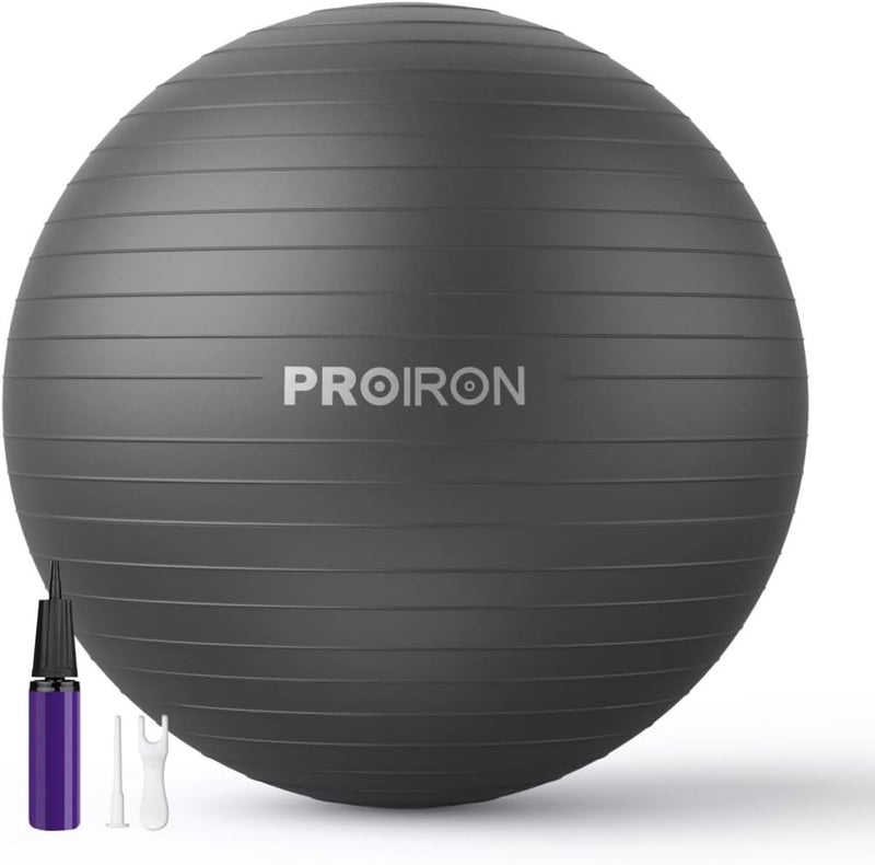 PROIRON Exercise Ball Anti-Burst Yoga Ball Chair with Quick Pump Slip Resistant Gym Ball Supports 500KG Balance Ball for Pilates Yoga Birthing Pregnancy Stability Gym Workout Training - Image 1