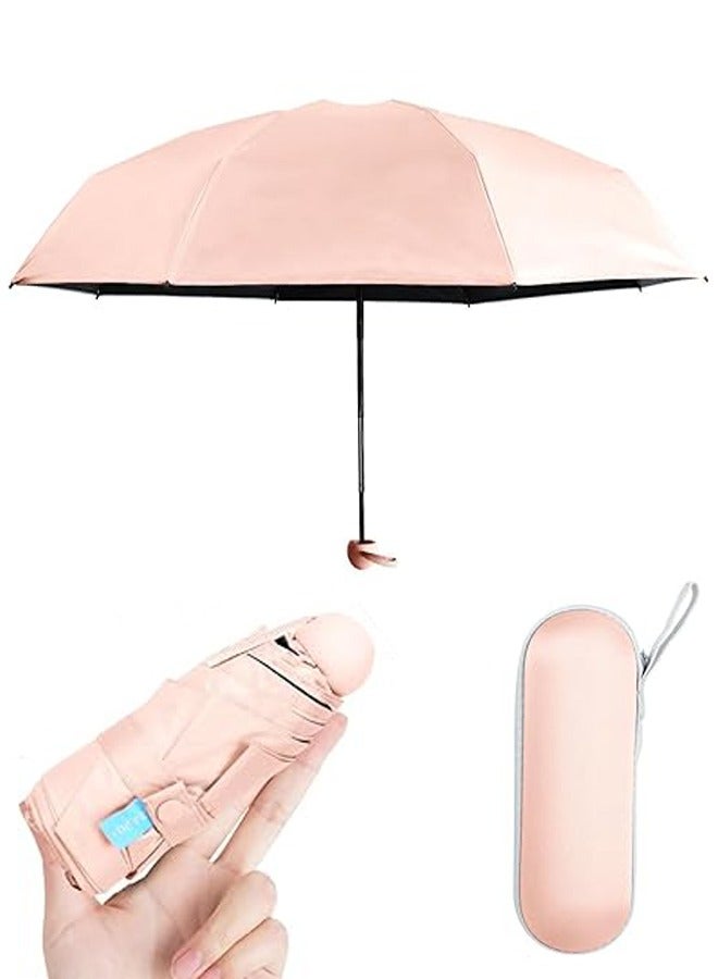 Travel Mini Umbrella for Purse With Case-Small Compact UV Umbrella Protection Sun-Lightweight Tiny Pocket Umbrella with Case,Suitable for Women, Men, and Kids - Image 1