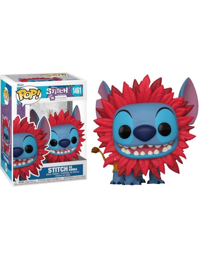 Funko Pop! Cartoon Animation: Disney - Lilo & Stitch - (Stitch in Costume) Stitch as Simba - Image 1