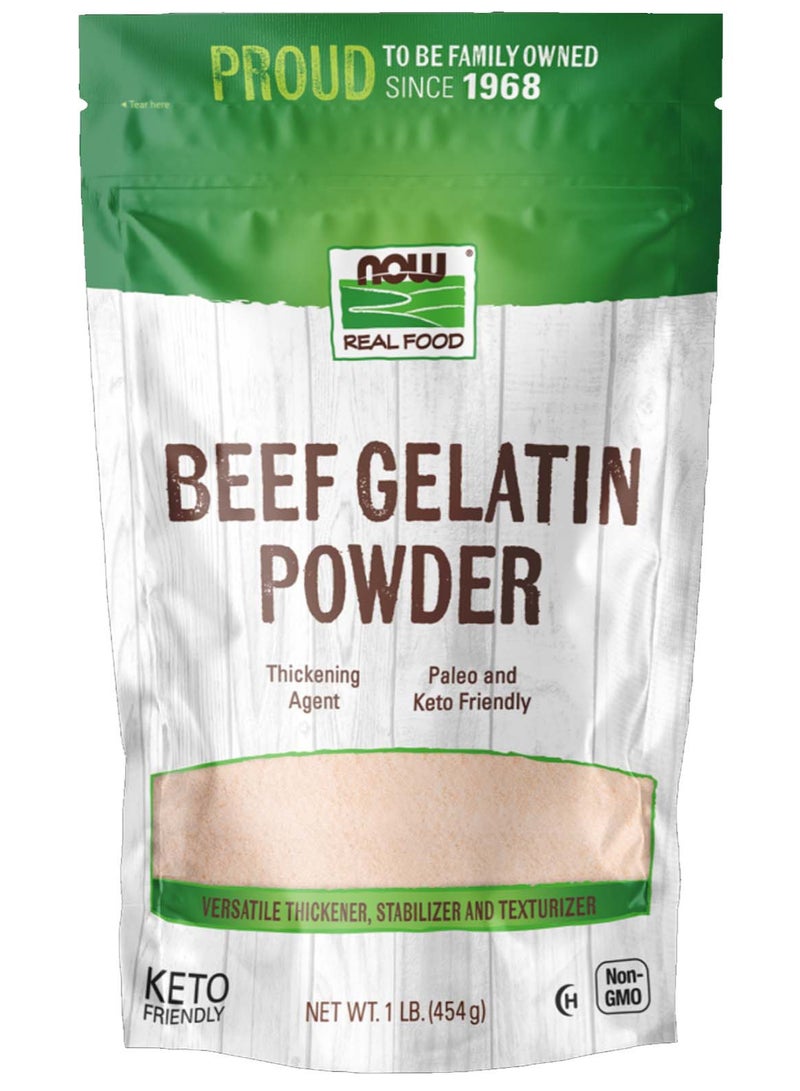 now Beef Gelatin Powder, 1 lb (454 g) - Image 1