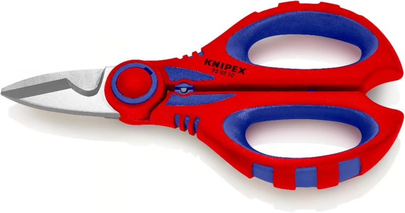KNIPEX 95 05 10 SB Electricians Cable Shears with Crimping Profile and Plastic Tool Pouch - Image 1