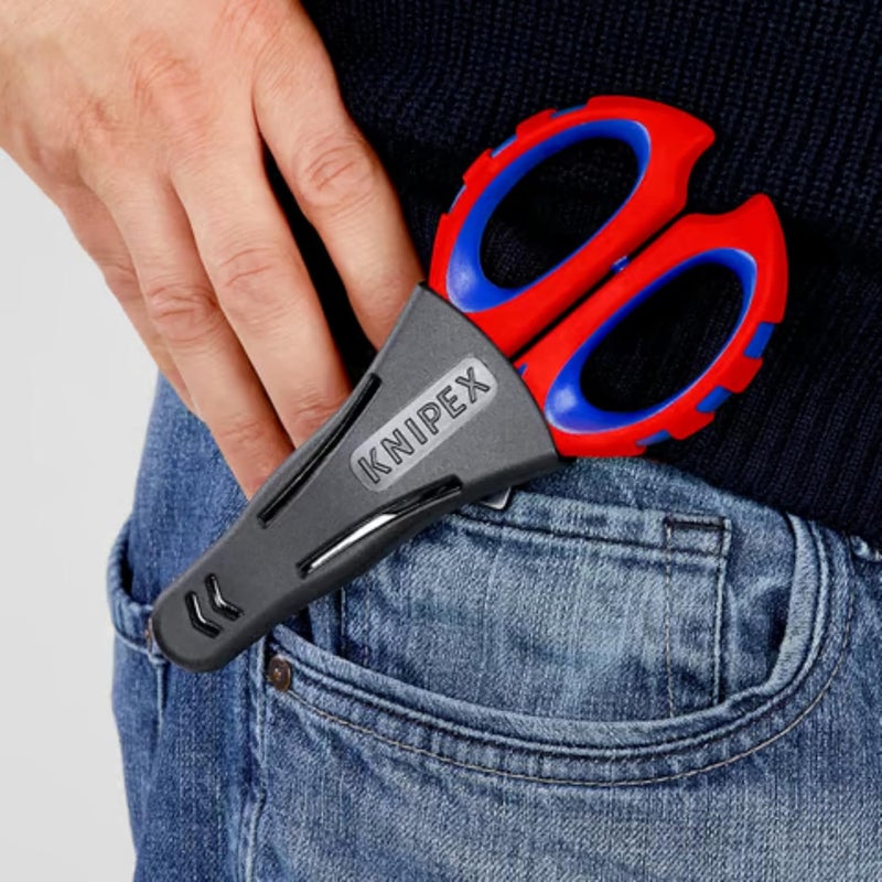 KNIPEX 95 05 10 SB Electricians Cable Shears with Crimping Profile and Plastic Tool Pouch - Image 5