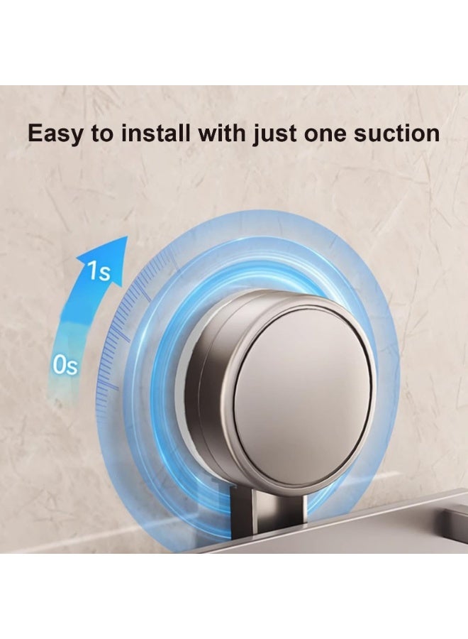 Arabest Shower Basket - Shower Suction Cup Organizer, Shower Storage Rack Organizer | Wall-mounted Bathroom Towel Rack, Shower Organizer for Bathroom, Kitchen, Bedroom 11.81x4.72x1.97 Inch - Image 5