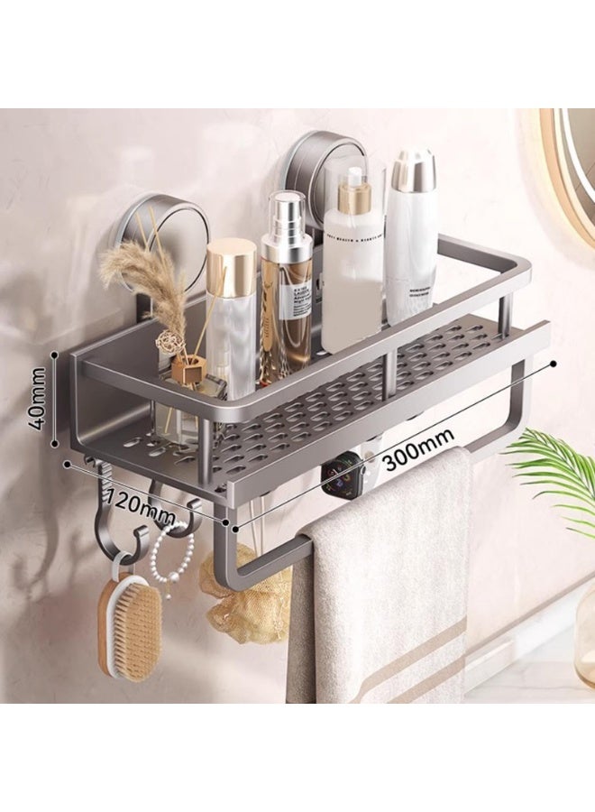 Arabest Shower Basket - Shower Suction Cup Organizer, Shower Storage Rack Organizer | Wall-mounted Bathroom Towel Rack, Shower Organizer for Bathroom, Kitchen, Bedroom 11.81x4.72x1.97 Inch - Image 2