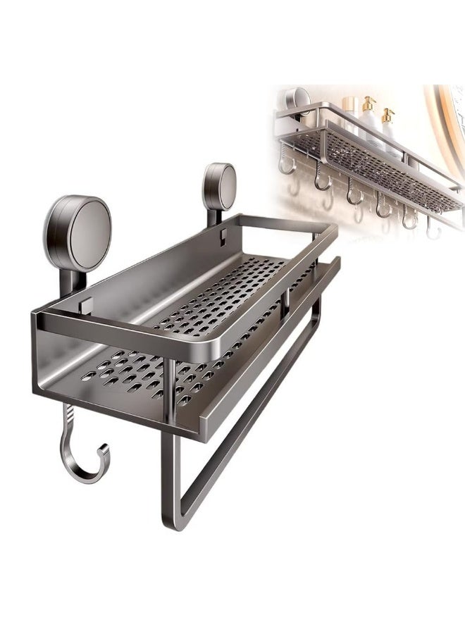 Arabest Shower Basket - Shower Suction Cup Organizer, Shower Storage Rack Organizer | Wall-mounted Bathroom Towel Rack, Shower Organizer for Bathroom, Kitchen, Bedroom 11.81x4.72x1.97 Inch - Image 1