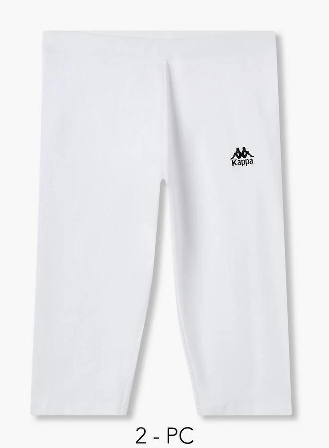 Kappa Kappa Pack of 2 Elasticated Knee Length Leggings with Logo Design