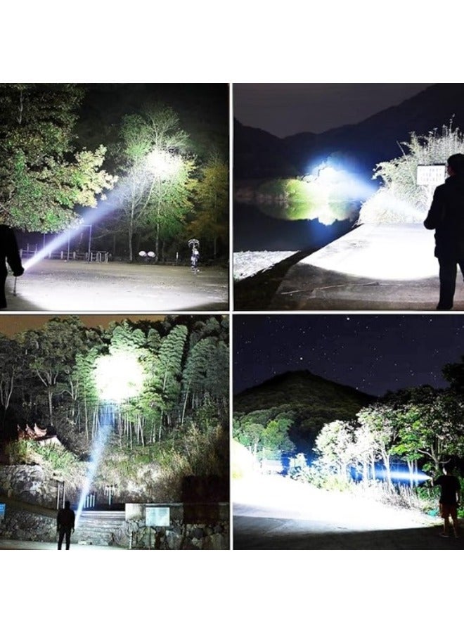 P90 Zoomable High Lumens LED Flashlights Super Bright Waterproof Torch Flashlight with Batteries Included - Image 3