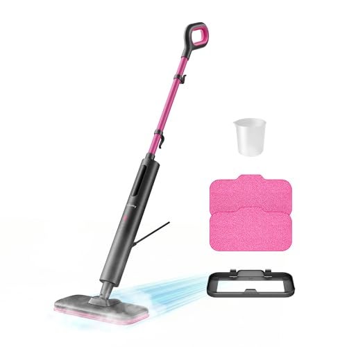 Schenley Steam Mop Cleaner Powerful - 15s Fast Heat-Up, Chemical-Free for Hardwood/Tile/Laminate & Floors/Walls, Washable Pads, 3 Modes for Carpet, Lightweight, Self-Standing, Sleek Design - Image 1
