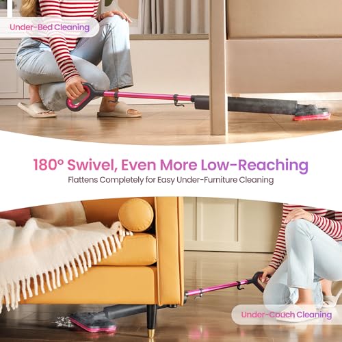 Schenley Steam Mop Cleaner Powerful - 15s Fast Heat-Up, Chemical-Free for Hardwood/Tile/Laminate & Floors/Walls, Washable Pads, 3 Modes for Carpet, Lightweight, Self-Standing, Sleek Design - Image 5