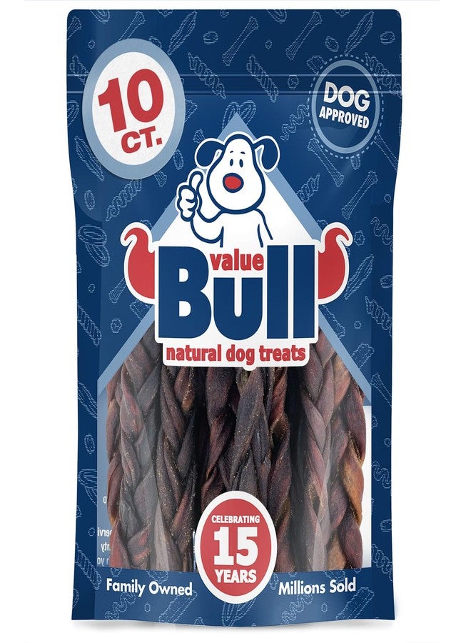 ValueBull USA Beef Collagen Braid for Large Dogs, Medium 6 Inch 10 Count - Image 1