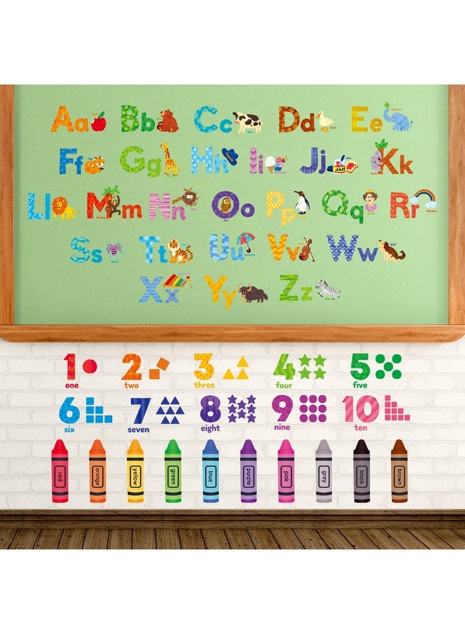 Decowall Ds8044 Animal Alphabet Numbers Colour Decals Stickers Kids Peel And Stick Removable For Room Décor Letters Abc Classroom Playroom Decorations Educational Bedroom Nursery - Image 3