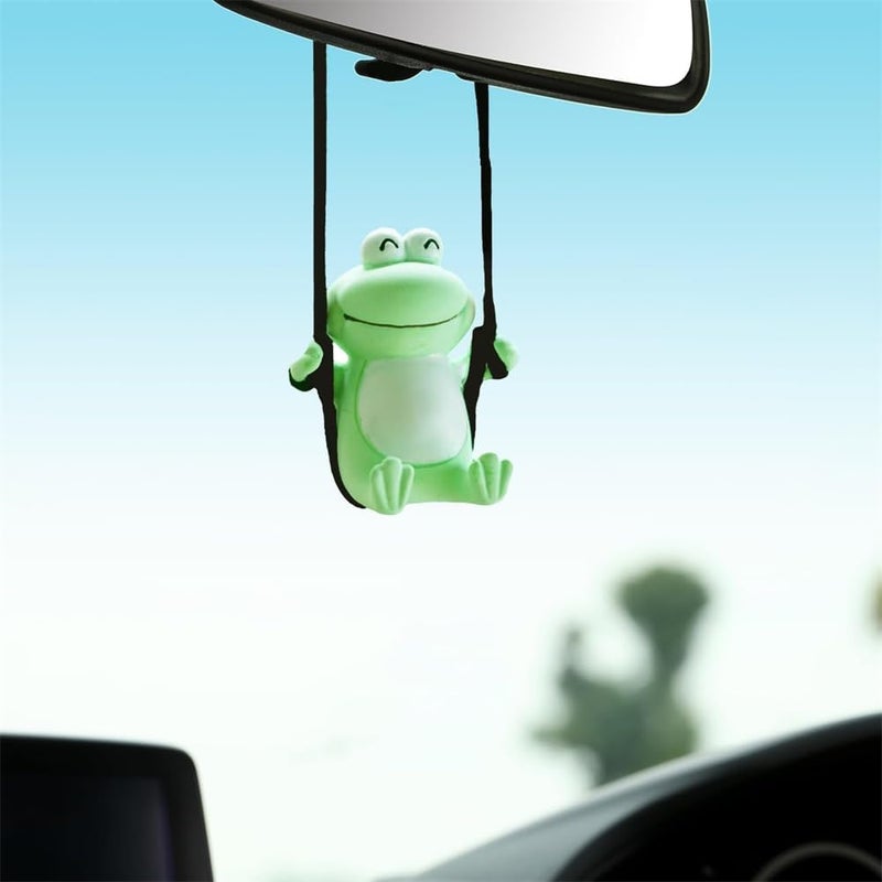 Swinging Frog Car Hanging Accessories, Rear View Mirror Decor, Car Interior Charm Pendant, Great Car Gifts (Frog) - Image 5