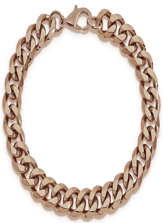 CYUXING Pure Copper Bracelet for Men, Jewelry Gift Solid Copper Link Comfortable Wear Fashionable 8.5in Chain Valentine's Day Men Women Buckle Design Accessories Rose Gold - Image 1