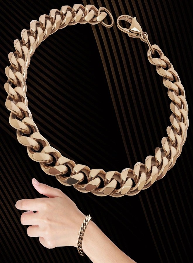 CYUXING Pure Copper Bracelet for Men, Jewelry Gift Solid Copper Link Comfortable Wear Fashionable 8.5in Chain Valentine's Day Men Women Buckle Design Accessories Rose Gold - Image 5