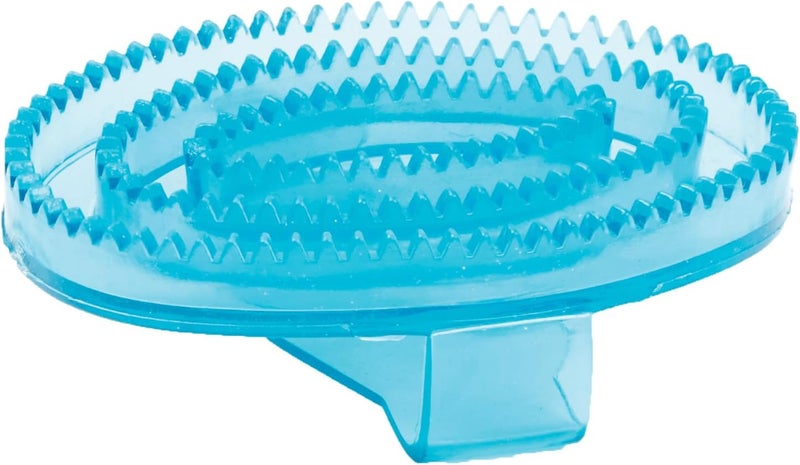 Roma Rubber Curry Comb, Blue Glitter, Small - Image 2