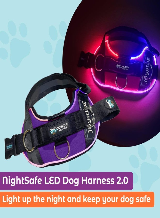 حزام جوي رايد المضيء للكلاب 2.0 - تصميم قيد براءة الاختراع، 3 أوضاع إضاءة LED، إضاءة قابلة لإعادة الشحن، مساحة مخصصة لبطاقة الاسم، وزر تشغيل/إيقاف مريح لتعزيز سلامة حيوانك الأليف - Image 2