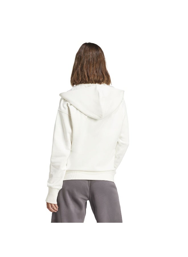 Adidas W All Szn Fz Hd White Training Track Tops For Women XS - Image 3