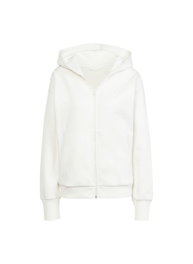 Adidas W All Szn Fz Hd White Training Track Tops For Women XS - Image 1