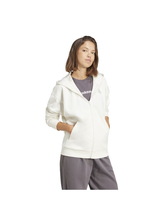 Adidas W All Szn Fz Hd White Training Track Tops For Women XS - Image 4