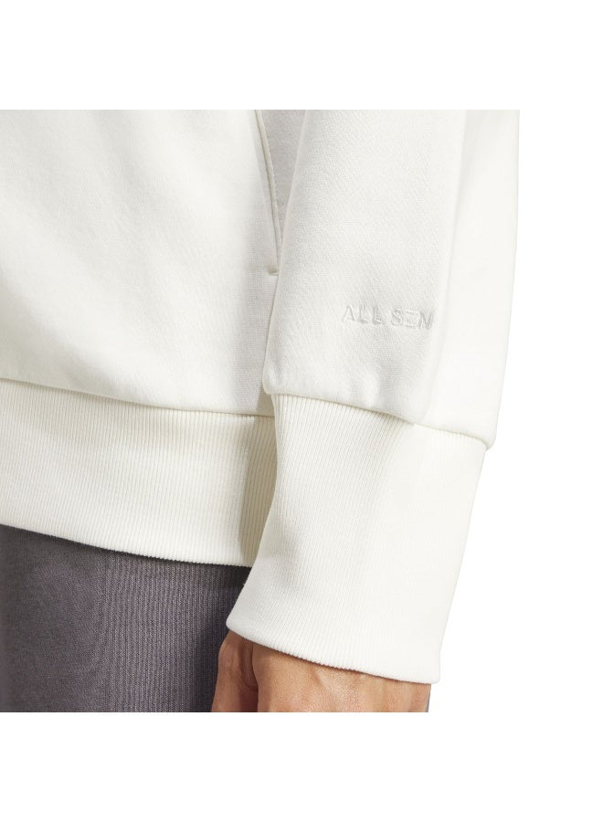 Adidas W All Szn Fz Hd White Training Track Tops For Women XS - Image 5