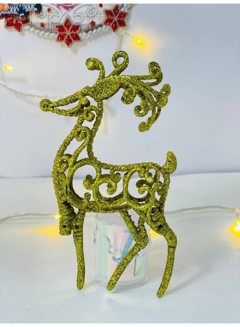 Christmas Decorations Christmas Accessories Christmas Deer Bag Plastic Glitter Gold Bag: 1 Piece Small Size 12cm - Image 2