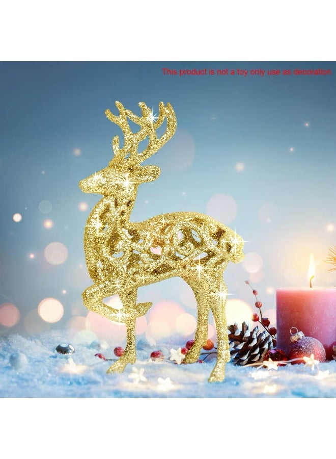 Christmas Decorations Christmas Accessories Christmas Deer Bag Plastic Glitter Gold Bag: 1 Piece Small Size 12cm - Image 1