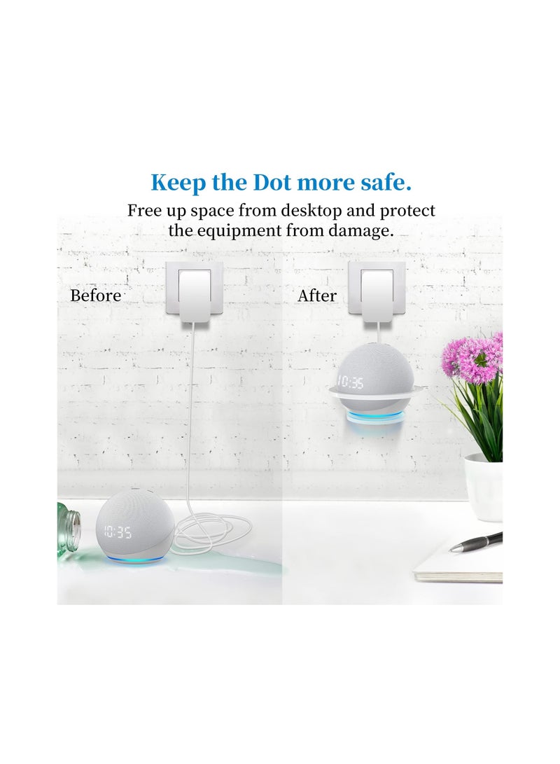 SYOSI All New 4th Gen Acrylic Holder for Dot4/5, Smart Speaker Stand, Space Saving Solution Bracket Shelf Compatible with Dot5 & Dot4 - A transparent and elegant bracket - Image 3