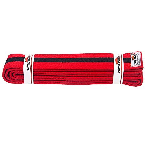 Tiger Claw Uniform Belt - Red with Black Stripe #2 - Image 1