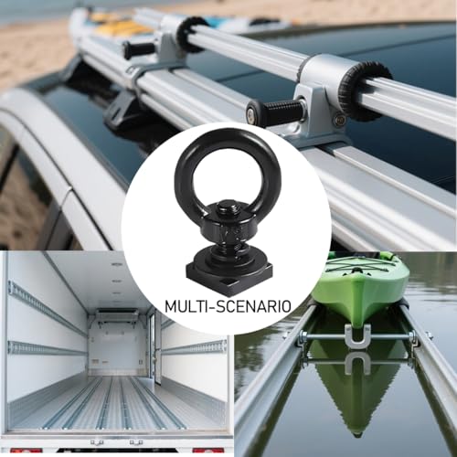BESULEN 4 Sets T Track Mount Tie Down Anchor for Roof Rack, M8 Stainless Steel Heavy Duty T Bolt Eye Nut Tie Down Rings, Roof Rack Anchoring Kit for Holding Bungee Cord Rope, Universal Fit - Image 3