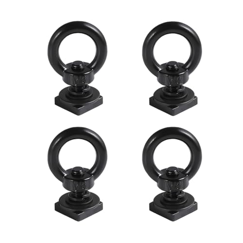 BESULEN 4 Sets T Track Mount Tie Down Anchor for Roof Rack, M8 Stainless Steel Heavy Duty T Bolt Eye Nut Tie Down Rings, Roof Rack Anchoring Kit for Holding Bungee Cord Rope, Universal Fit - Image 1