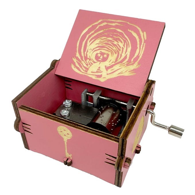 MUSIC BOX ENGRAVED WOODEN GIFTS MINI MUSICAL BOX PLAY DREAMING FOR BIRTHDAYANNIVERSARYVALENTINES DAYCHRISTMAS HAND CRANK PINK