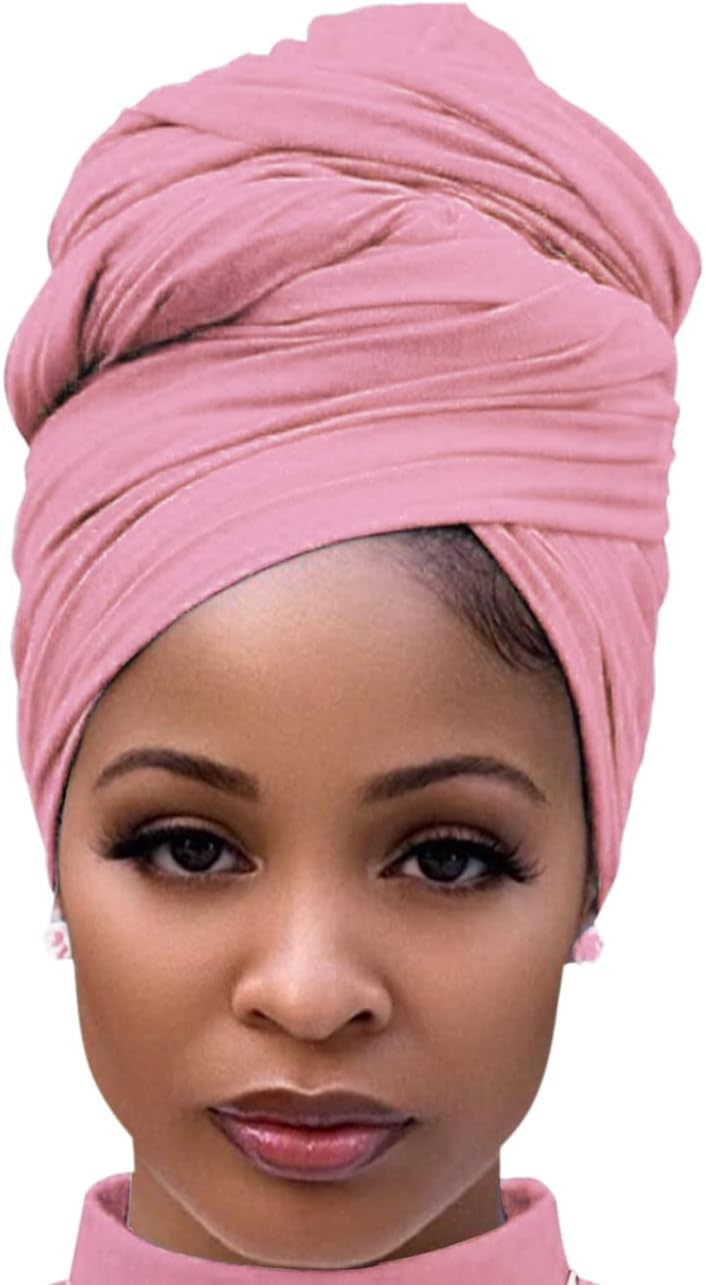 Harewom Head Wraps for Black Women Stretch Head Scarf Long African Hair Wraps Turban Headwraps Jersey Headbands - Image 1