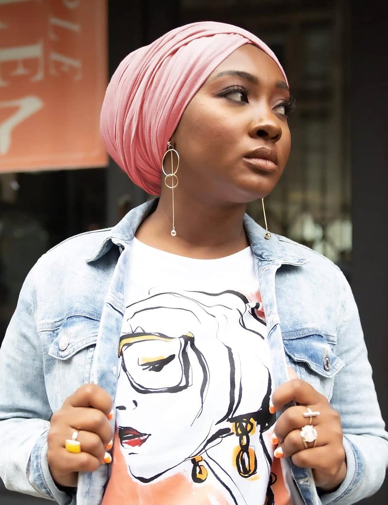 Harewom Head Wraps for Black Women Stretch Head Scarf Long African Hair Wraps Turban Headwraps Jersey Headbands - Image 5