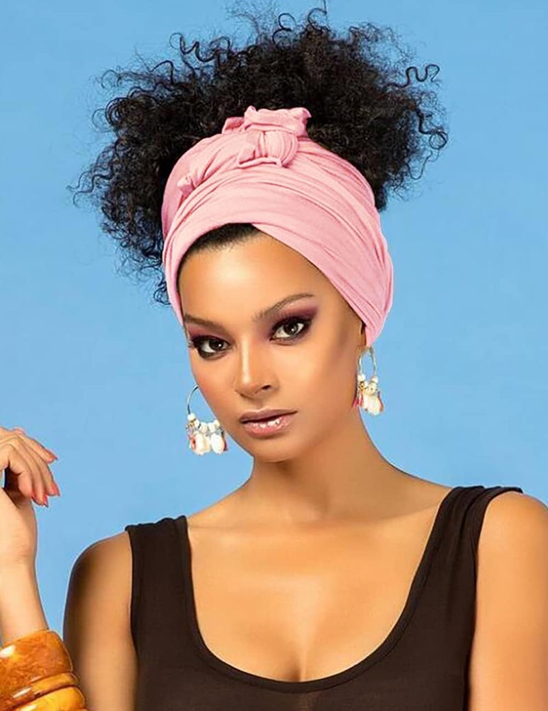 Harewom Head Wraps for Black Women Stretch Head Scarf Long African Hair Wraps Turban Headwraps Jersey Headbands - Image 4