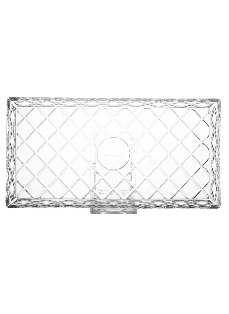 Dania Rectangular glass serving plate with squares 27*14 cm  - Image 2