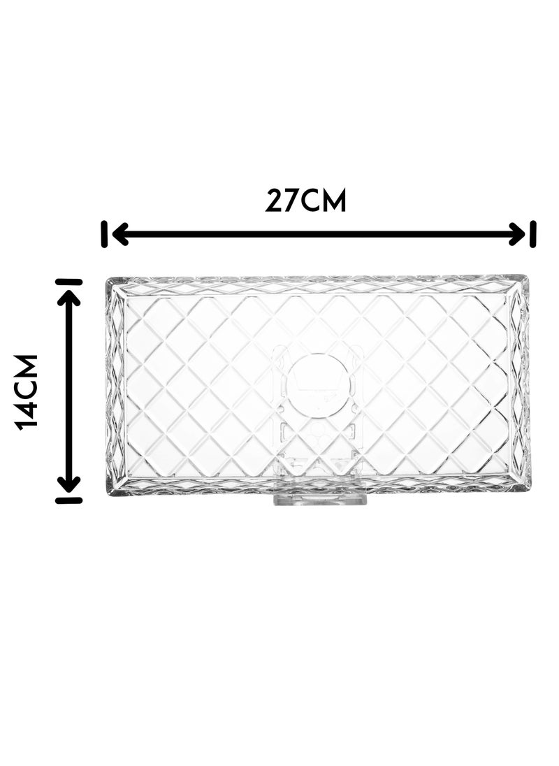 Dania Rectangular glass serving plate with squares 27*14 cm  - Image 3