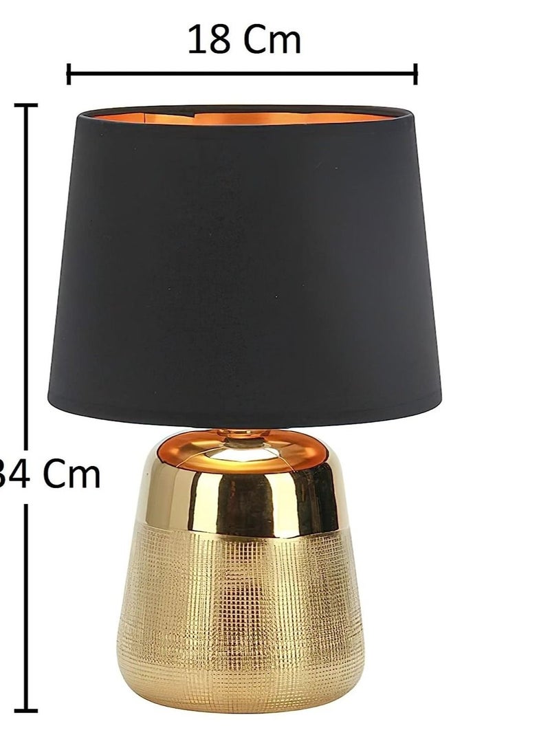 Ceramic Table Lamp Asymmetric Design for Living Room Bedroom House Bedside Nightstand Home Office Reading E27 / 60 Watt Gold  Color Small - Image 2