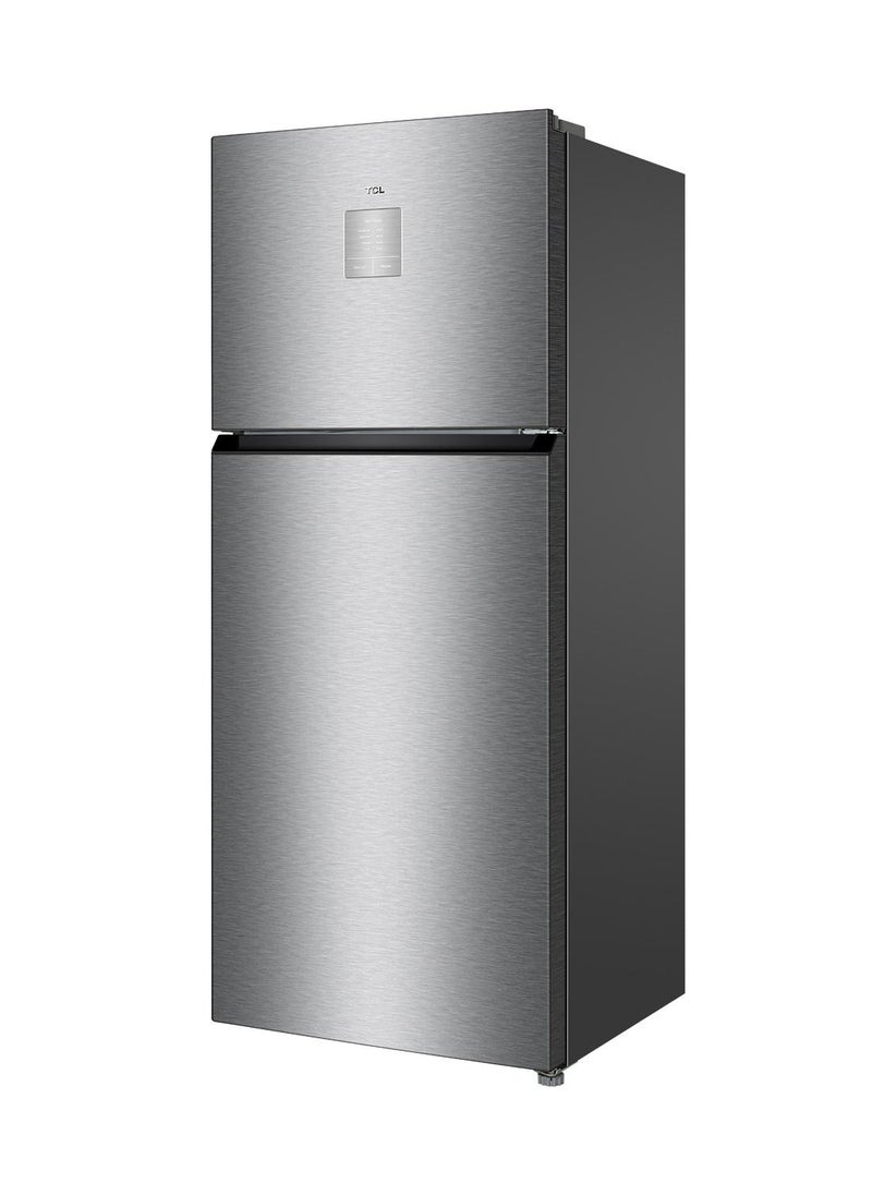 TCL - 550 Liters Double Door Top Mount Refrigerator, Total No Frost Fridge & Freezer with LED Display and Touch Control, Interior LED Light & Large Crisper Drawer with Humidity Control, Inox, P550TMN - Image 1