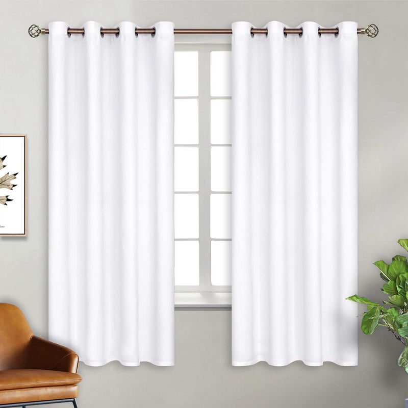 BGment Room Darkening Curtains for Bedroom - Grommet Thermal Insulated Window Treatments Light Blocking Curtains for Living Room  Set of 2 Panels  Each 55 x 69 Inch  Pure White - Image 4