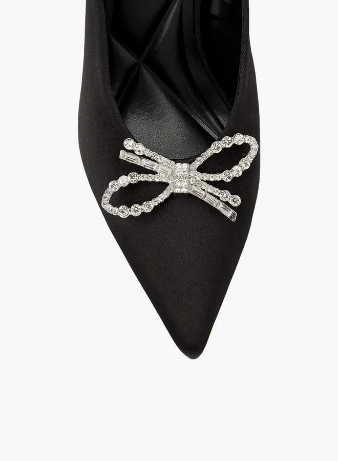 Celeste BLACK Women Embellished Pointed Stiletto Heel Mules for Women | Best Price UAE