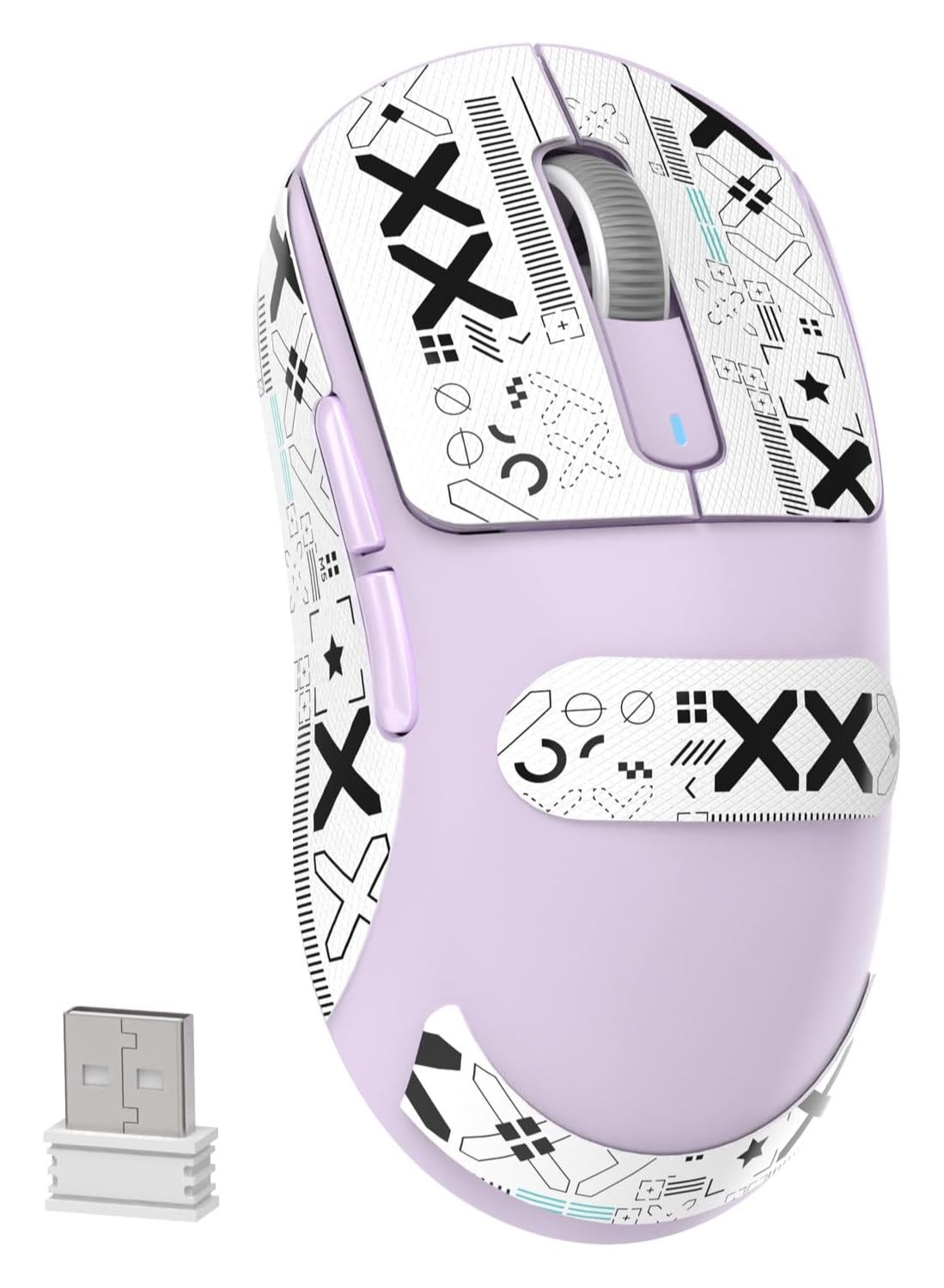 ATTACK SHARK X3 Wireless Gaming Mouse – Ultra-Light 49g Superlight Design – 26,000 DPI Optical Sensor – 2.4GHz Wireless, Bluetooth & Wired Connection – Programmable Buttons – RGB Lighting – Ergonomic Grip – Compatible with PC, Laptop, Mac (Purple)