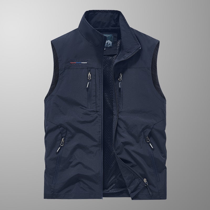 سترة عمل رجالية رقيقة متعددة الجيوب في الهواء الطلق جديدة لصيف وخريف 2024 - Image 1