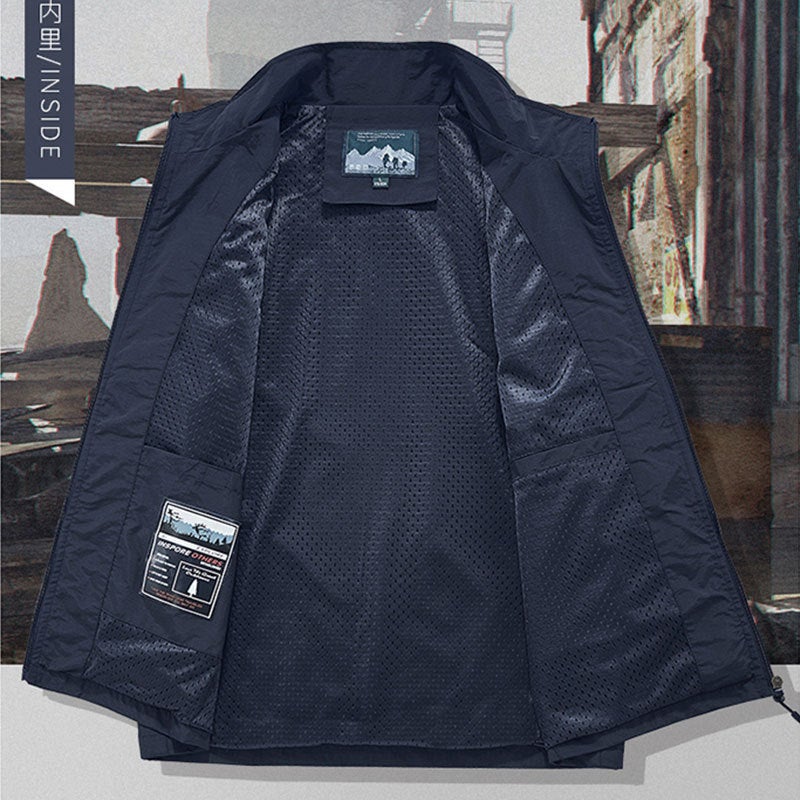 سترة عمل رجالية رقيقة متعددة الجيوب في الهواء الطلق جديدة لصيف وخريف 2024 - Image 3