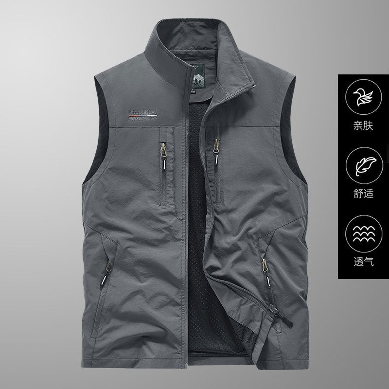 سترة عمل رجالية رقيقة متعددة الجيوب في الهواء الطلق جديدة لصيف وخريف 2024 - Image 2