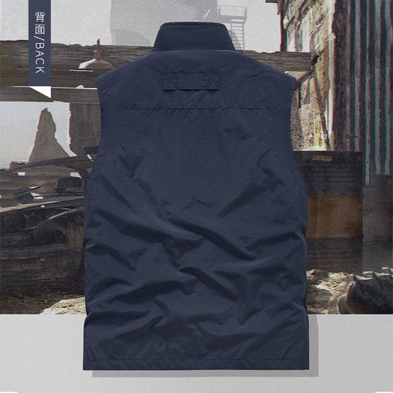 سترة عمل رجالية رقيقة متعددة الجيوب في الهواء الطلق جديدة لصيف وخريف 2024 - Image 4