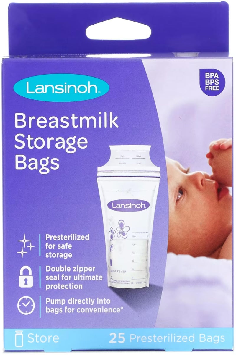 Lansinoh Breastmilk Storage Bags 25 Each ( Pack of 3) - Image 1